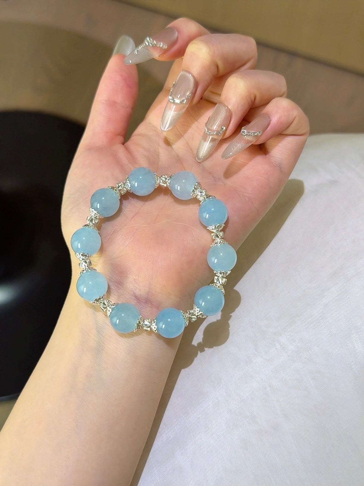 ▫️▪️ Blue chalcedony bracelet